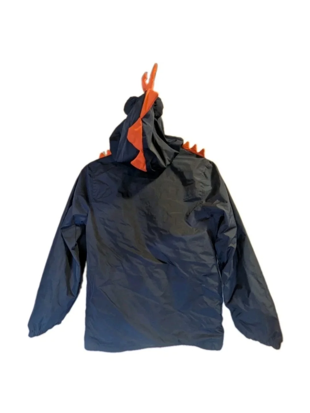 Carter's Navy Hooded Raincoat with Orange Dino Spikes